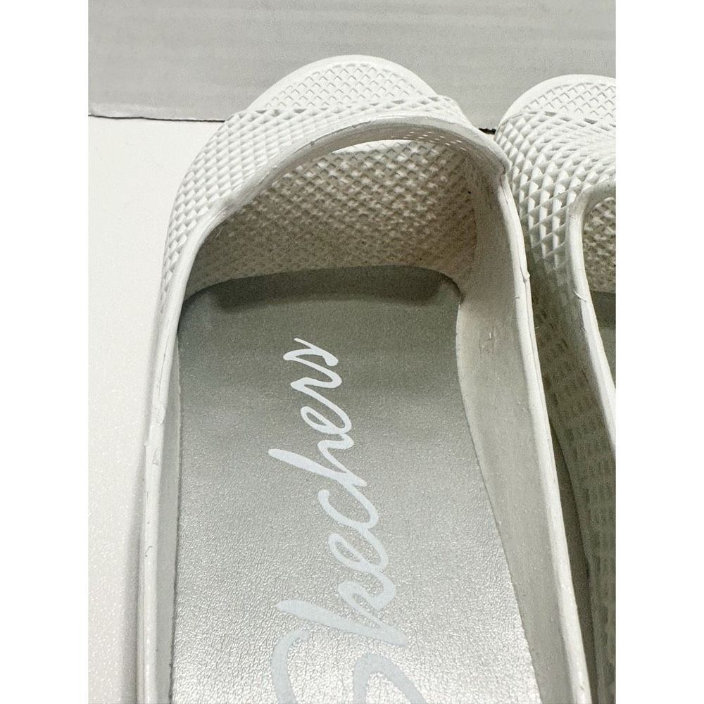 Skechers Plastic Waffle Design Open Toe Slip-On Slides‎ Wedge Sandals White Sz 7 - Picture 7 of 11